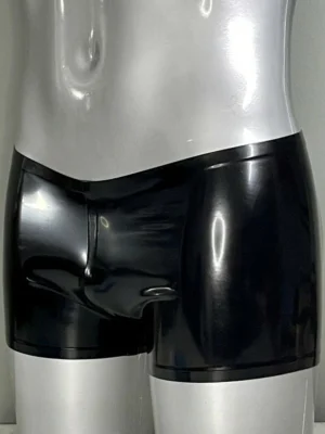 Latex Black Boxer Shorts Men