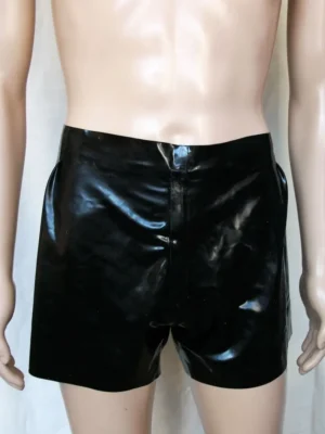 Latex Black Boxer Shorts Men