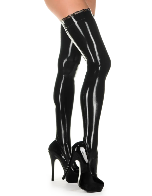 Latex Black Deco Stockings