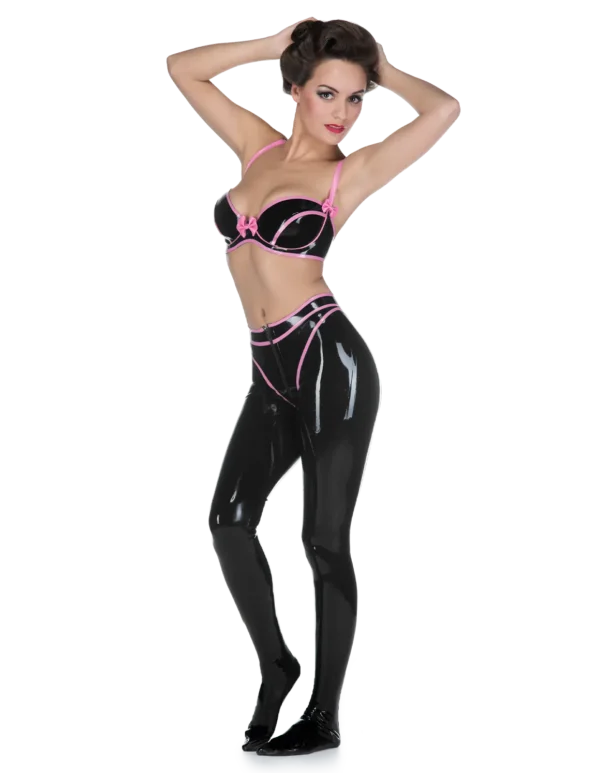 Latex Black Chic Leotard Leggings