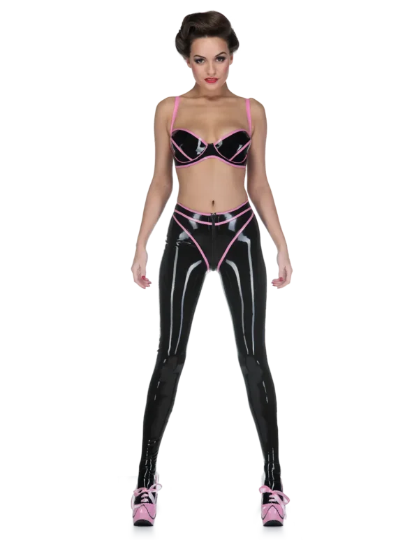 Latex Black Chic Leotard Leggings