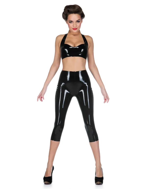 Latex Black Cecile Capri Leggings