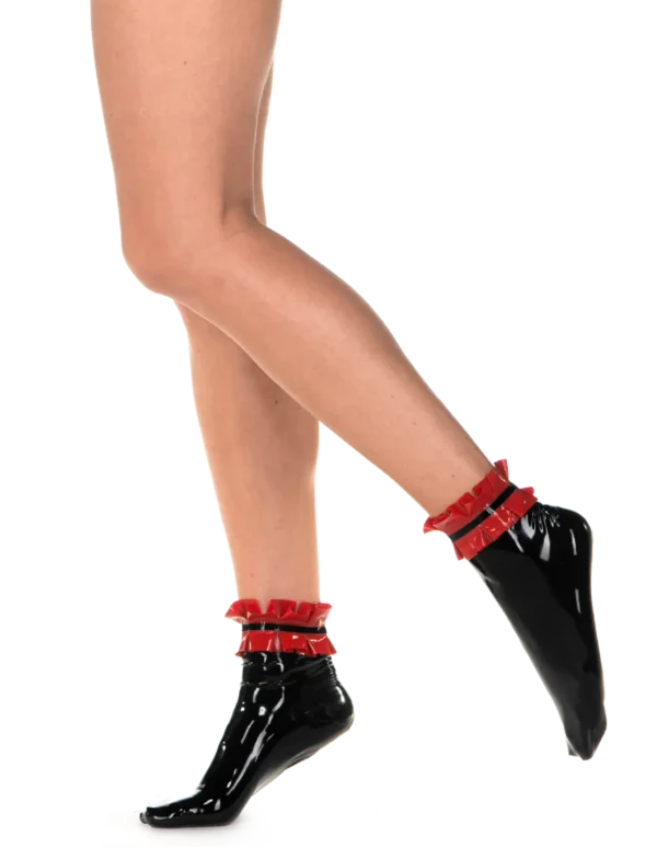 Latex BlackDulcie Frill Socks