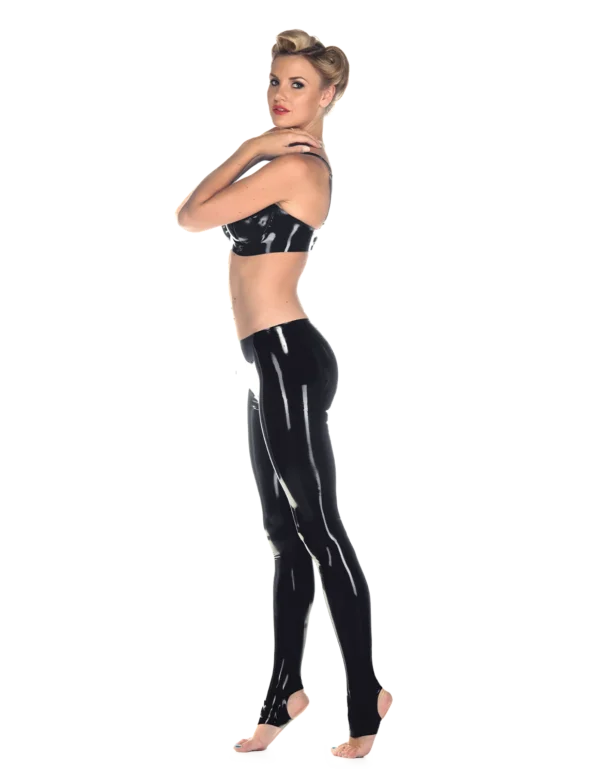 Latex Black Stirrup Tights