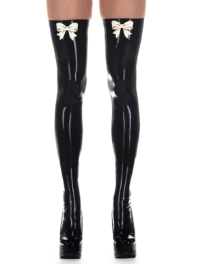 Latex Black Stirrup Tights