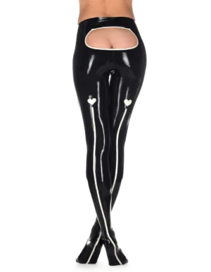 Latex Black Exposed Tights