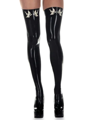 Latex Black Hipster Tights