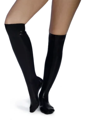 Latex Black Lily Stockings