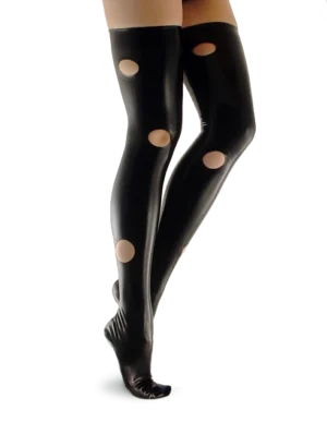 Latex Black Lizzie Tights