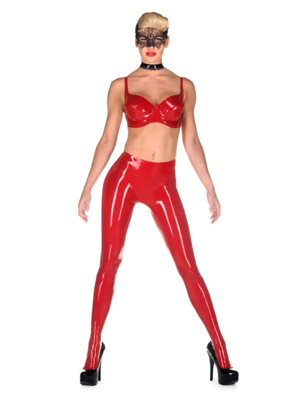 Latex Red Papillon Tights