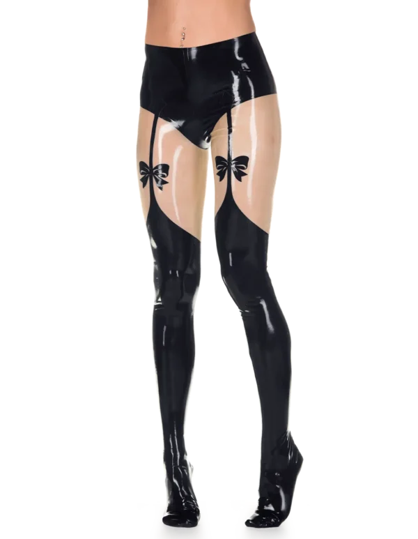 Latex Black Suspense Tights