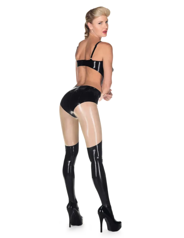 Latex Black Suspense Tights