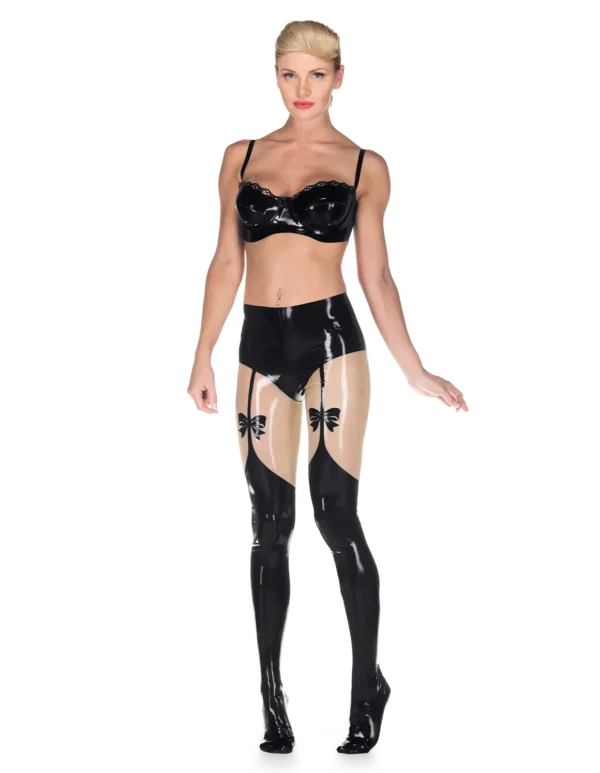 Latex Black Suspense Tights