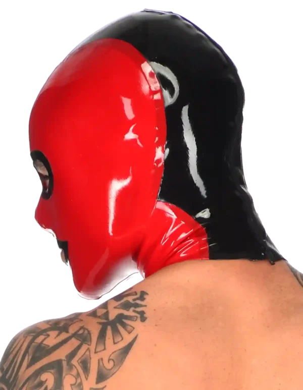 Mens Latex Hood Back Zipper Rubber Mask Clubwear Cosplay Cosutme BDSM Fetish