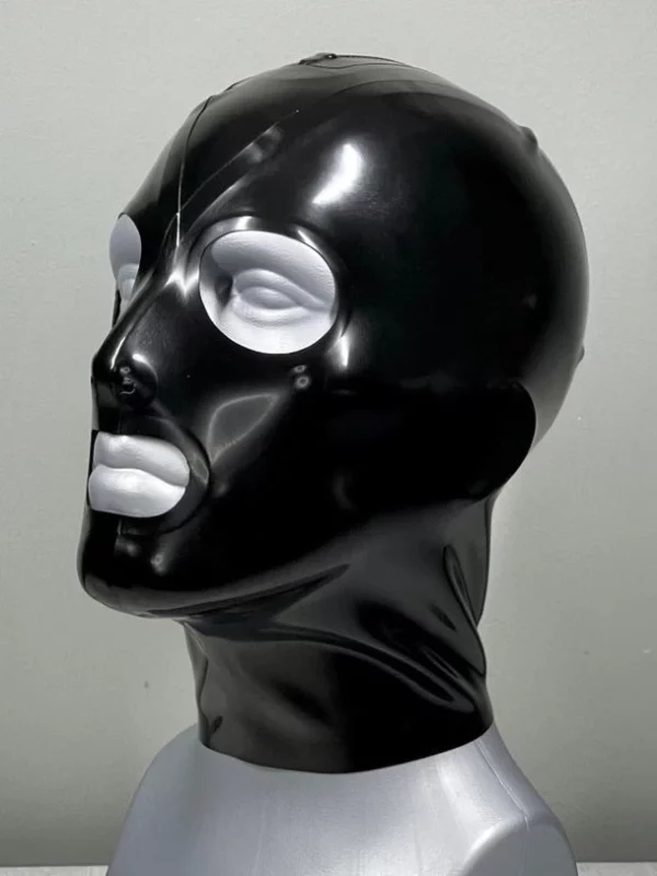 Men's 3-Panel Latex Hood with Open Eyes & Mouth