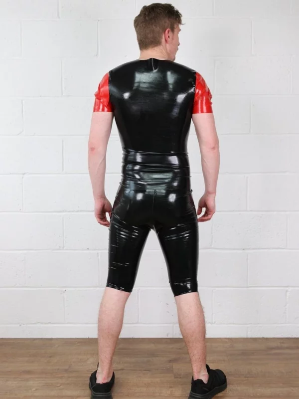 Black Mens Latex Shorts