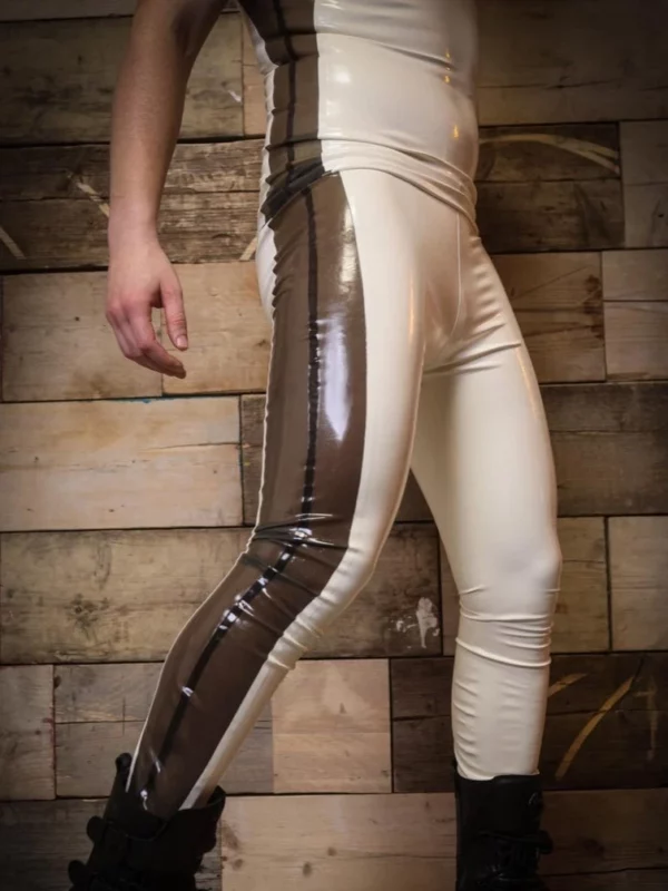 Mens Latex Transparent Sided Leggings