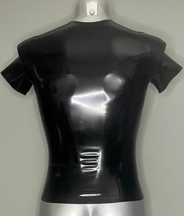 Mens Latex Front Zip T Shirt