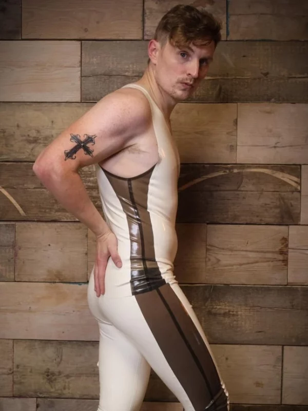 Mens Latex Vest Transparent Sided Top