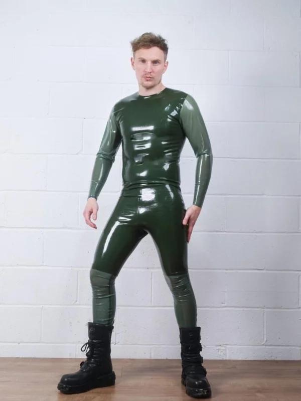 Mens Latex Long Transparent Sleeve Top