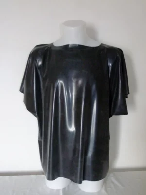 Mens Black Latex T Shirt