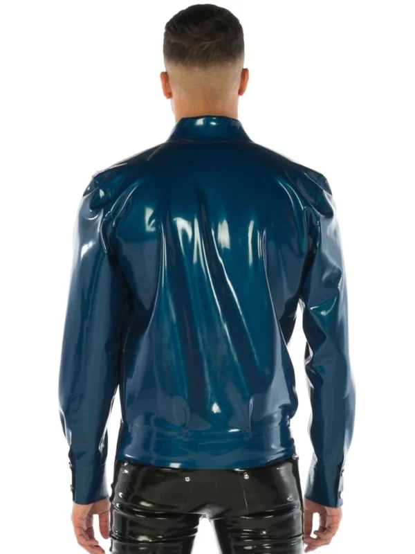 Latex Bomber Jacket with Collar