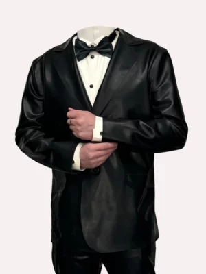 Mens Latex Black Tuxedo Jacket