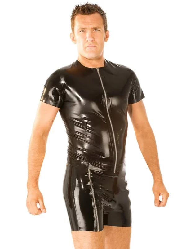 Mens Latex Side Zip Shorts