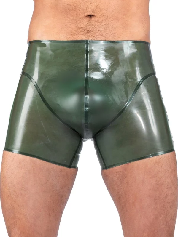 Latex Green Black Stripes Shorts