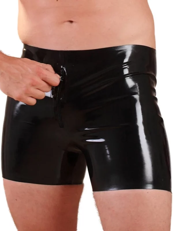 Latex Zipped Classic Shorts