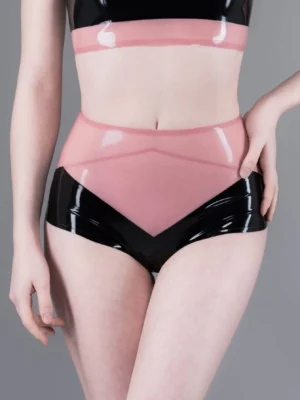 Latex womens two-tone spirit panties