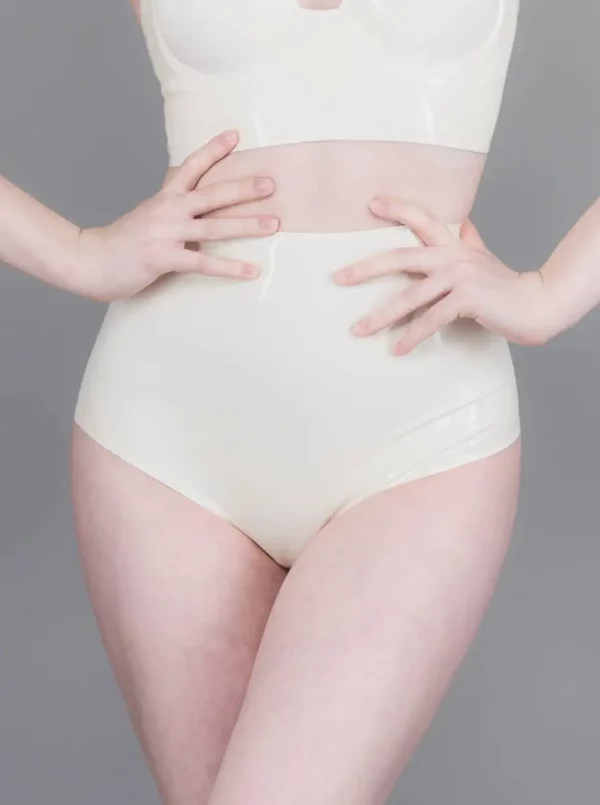 Latex Dash High Waist Panty - Cream