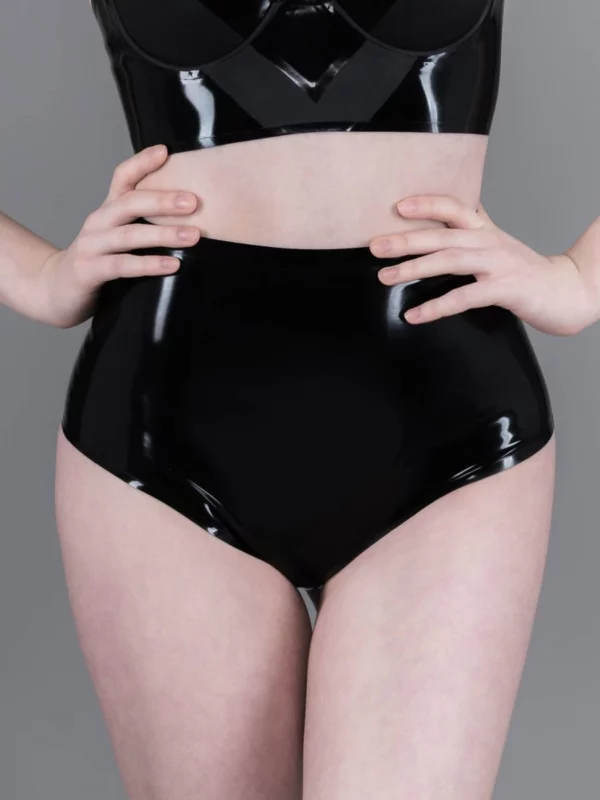 Black Latex Dash High Waist Panty