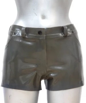 Womens Jeans Shorts in heavyweight latex rubber