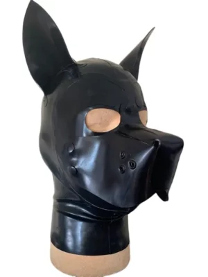 Black Doggy Latex Hood