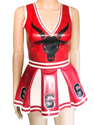 Latex Satans Cheerleader Skirt and Top