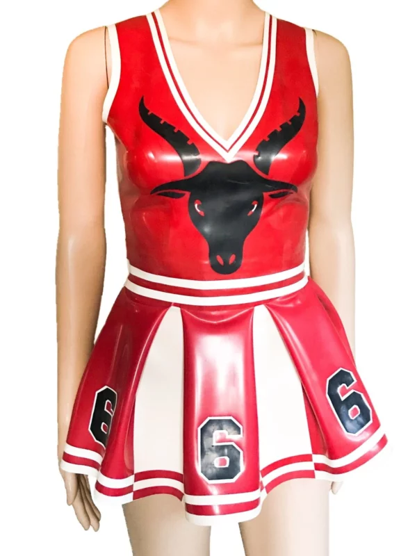 Latex Satans Cheerleader Skirt and Top