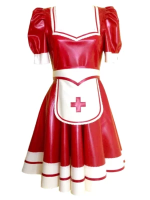 Latex Nurse Swing Dress and Apron