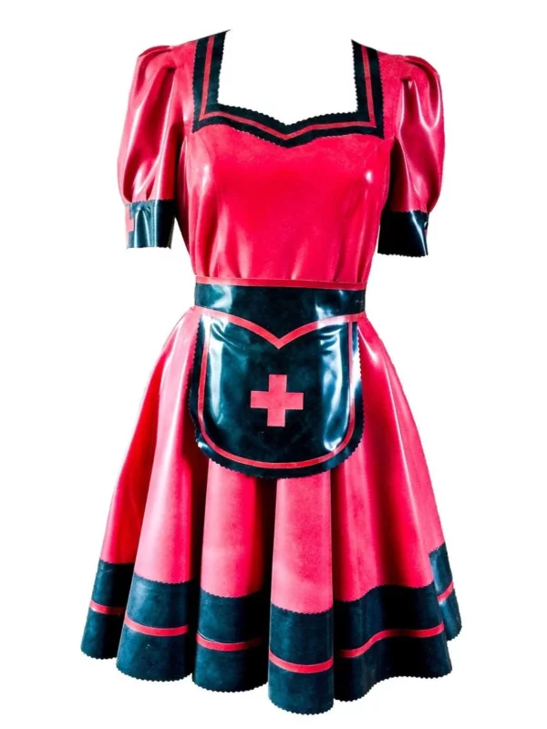 Latex Nurse Swing Dress and Apron