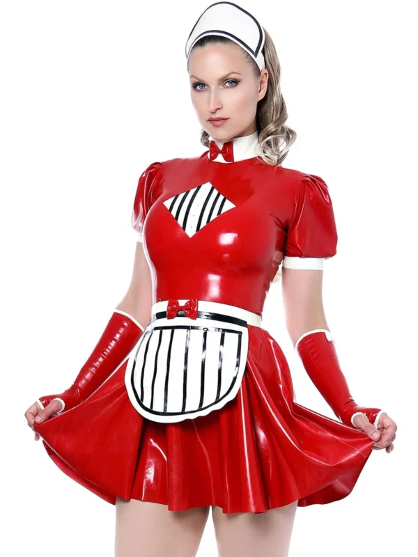 Missy Maids Latex Uniform Flared Dress