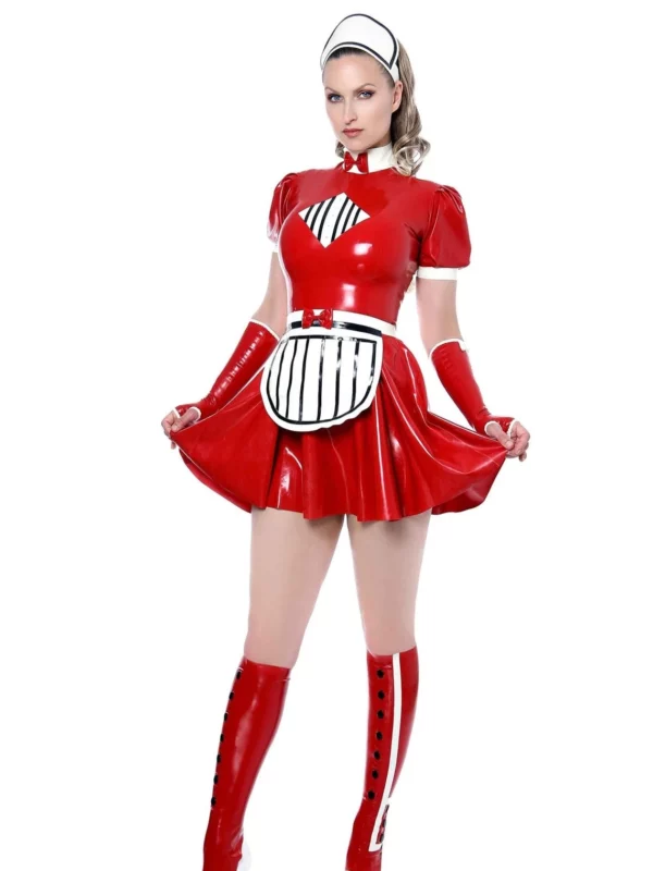 Missy Maids Latex Uniform Flared Dress