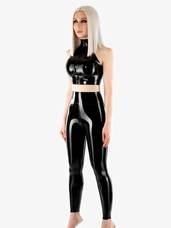 Latex high rise leggings