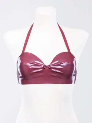 Latex bra decorated with small bow