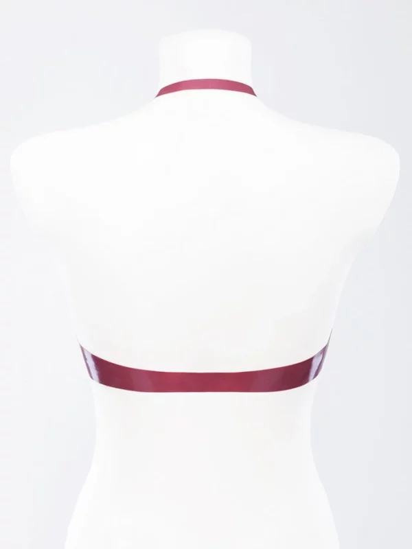 Latex bra decorated with small bow