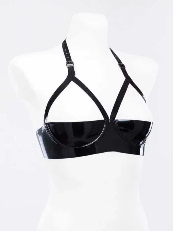 Underwire Latex bra with open breast