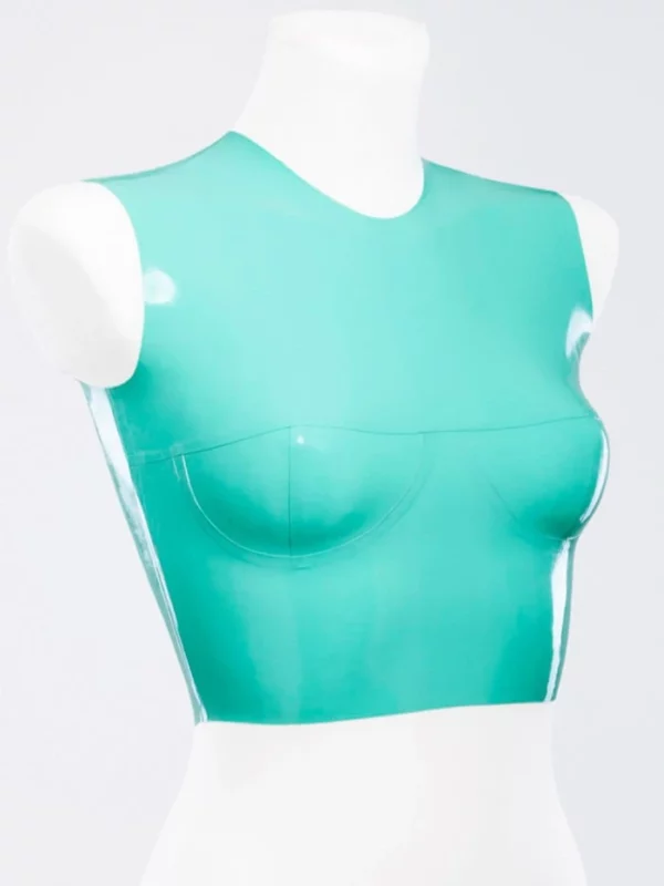 Latex tight-fitting top with cups