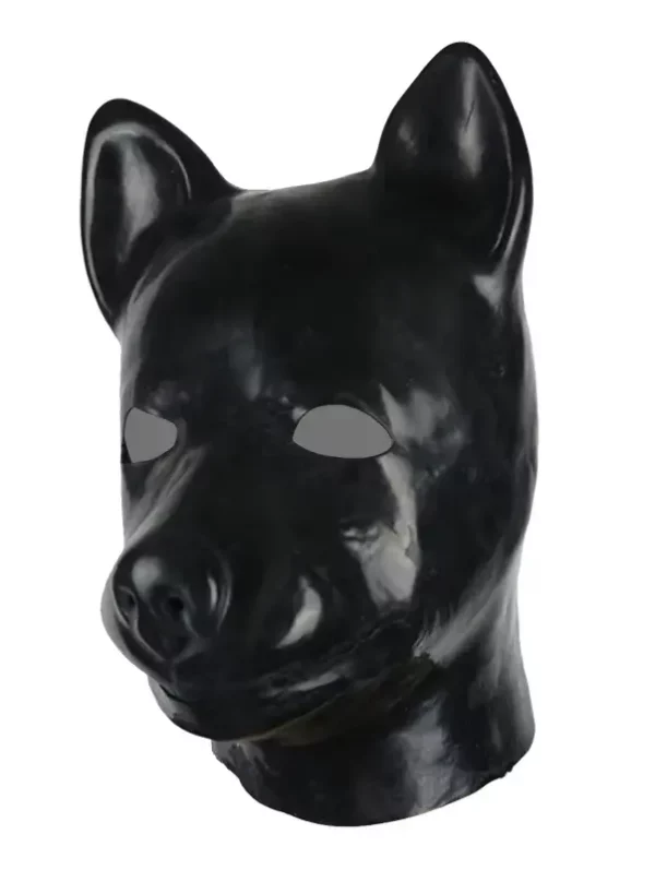 Latex Dog Mask Mould Unisex Fetish Open Eye with Back Zip