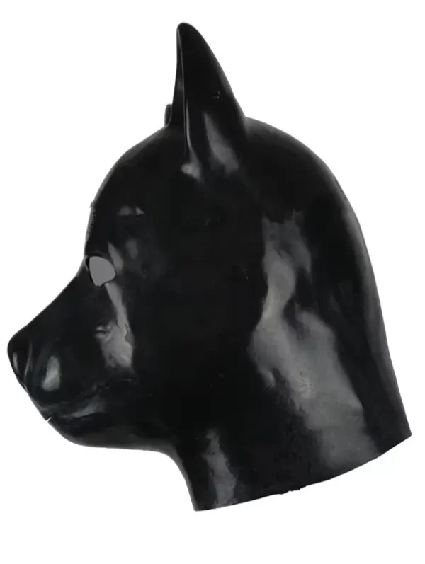 Latex Dog Mask Mould Unisex Fetish Open Eye with Back Zip