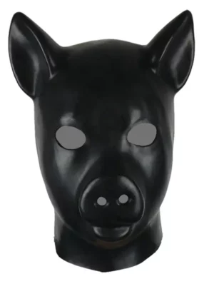 Latex Dog Mask Mould Unisex Fetish Open Eye with Back Zip