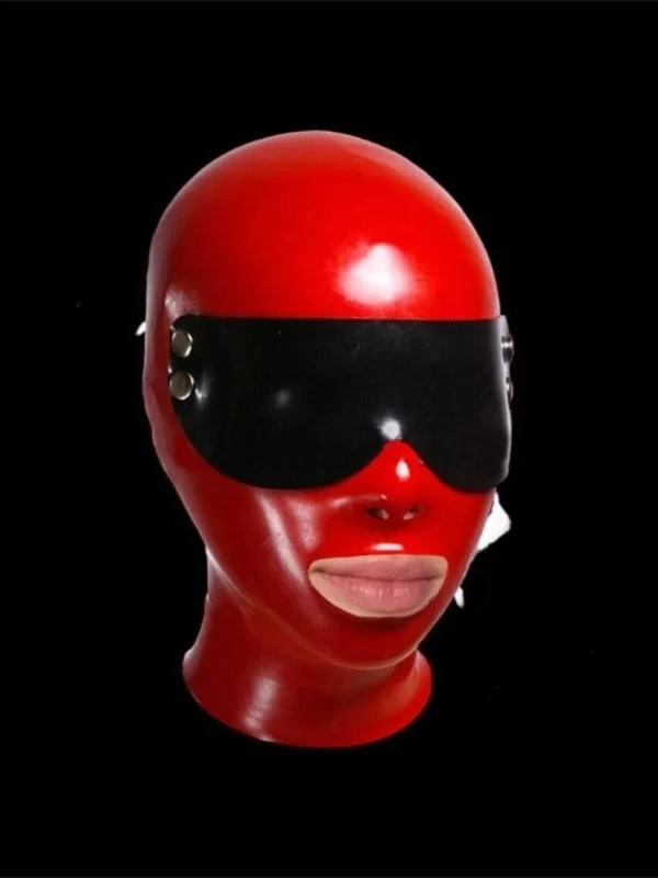 Premium Latex Mask With Zipper Hood And Eye Covering